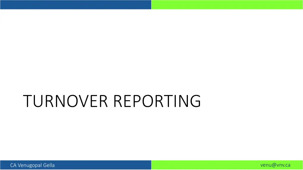 turnover reporting