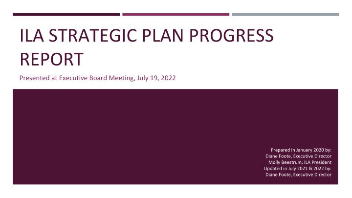 ila strategic plan progress report