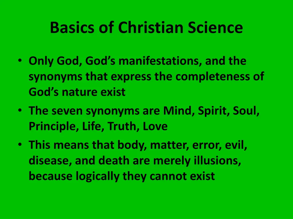 basics of christian science