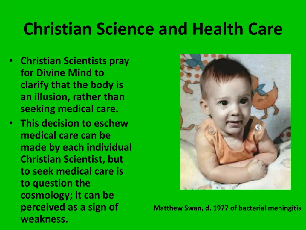 christian science and health care