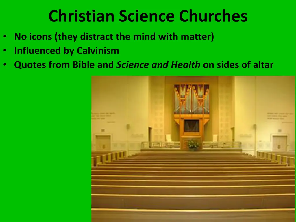 christian science churches no icons they distract