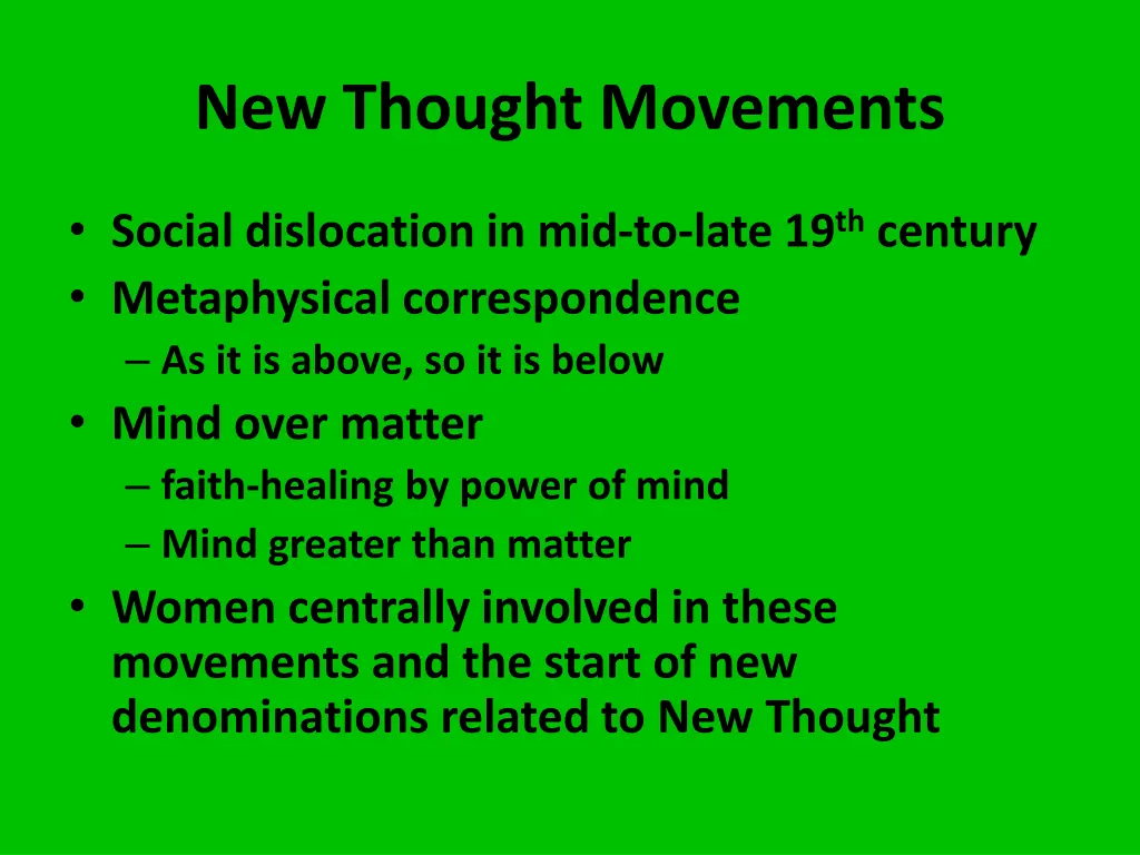new thought movements