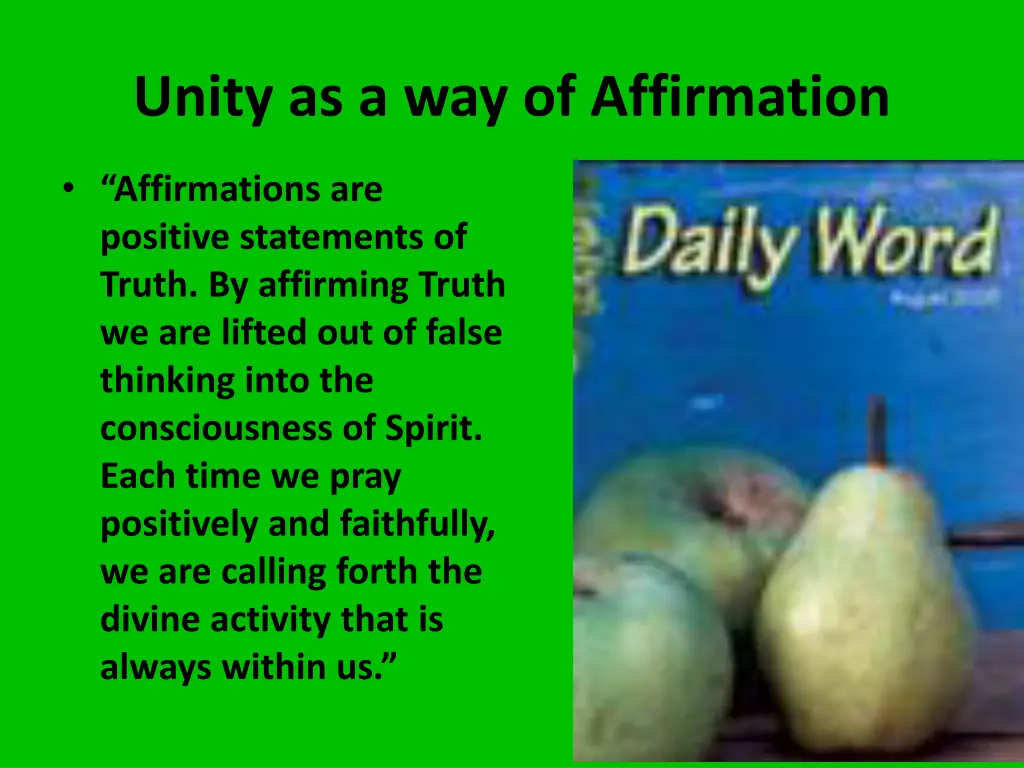 unity as a way of affirmation 1