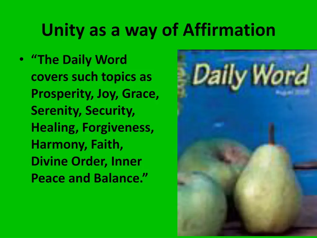 unity as a way of affirmation