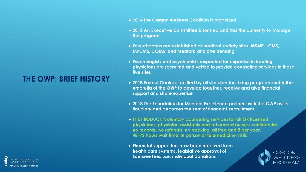 2014 the oregon wellness coalition is organized