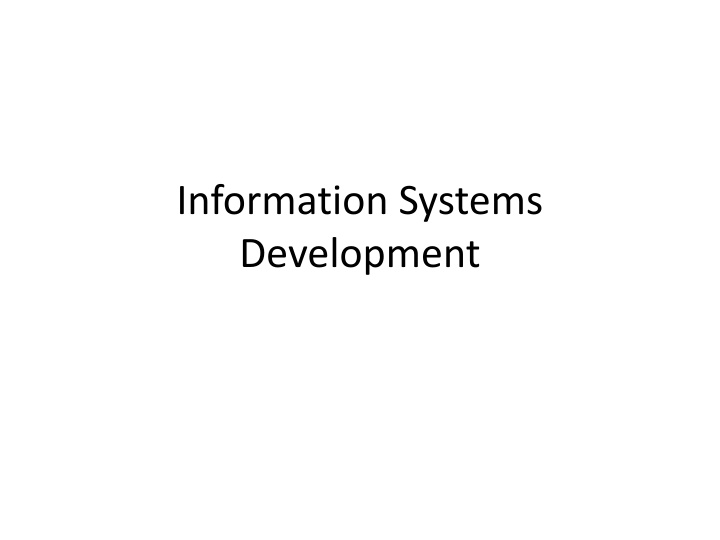 information systems development