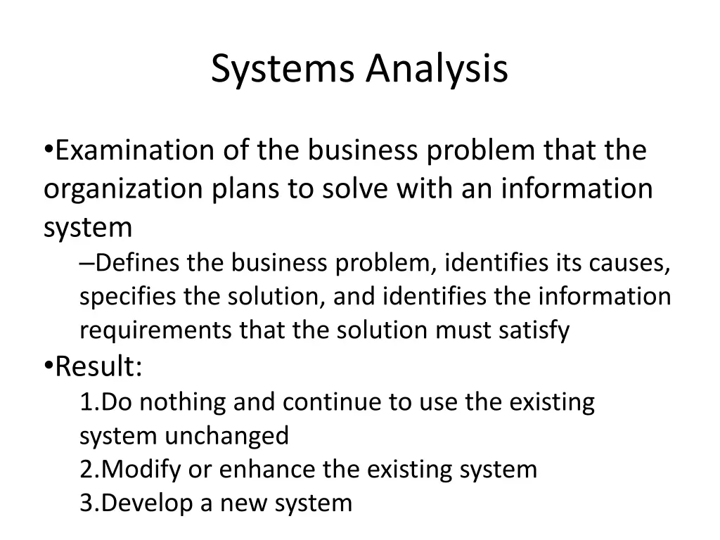 systems analysis