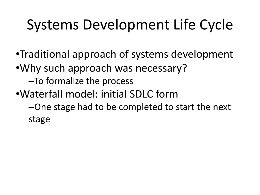 systems development life cycle