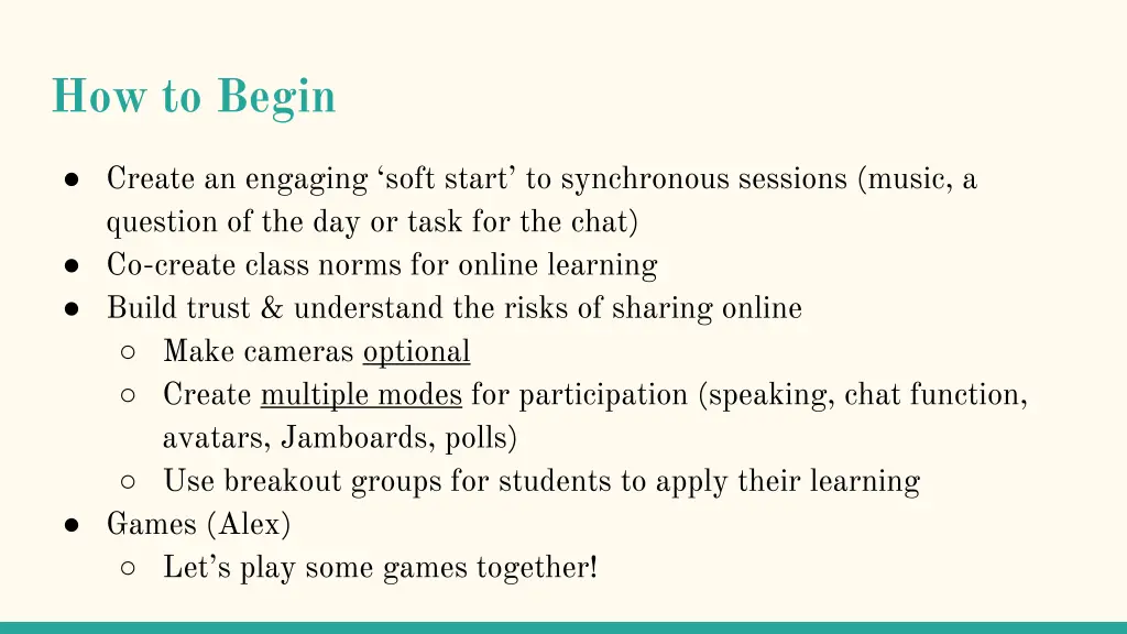 how to begin