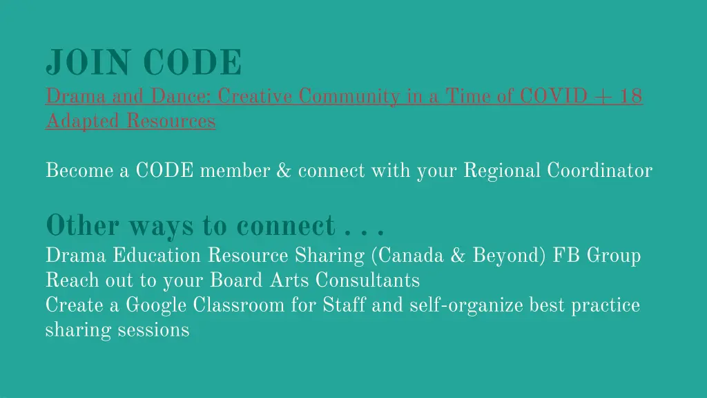 join code drama and dance creative community