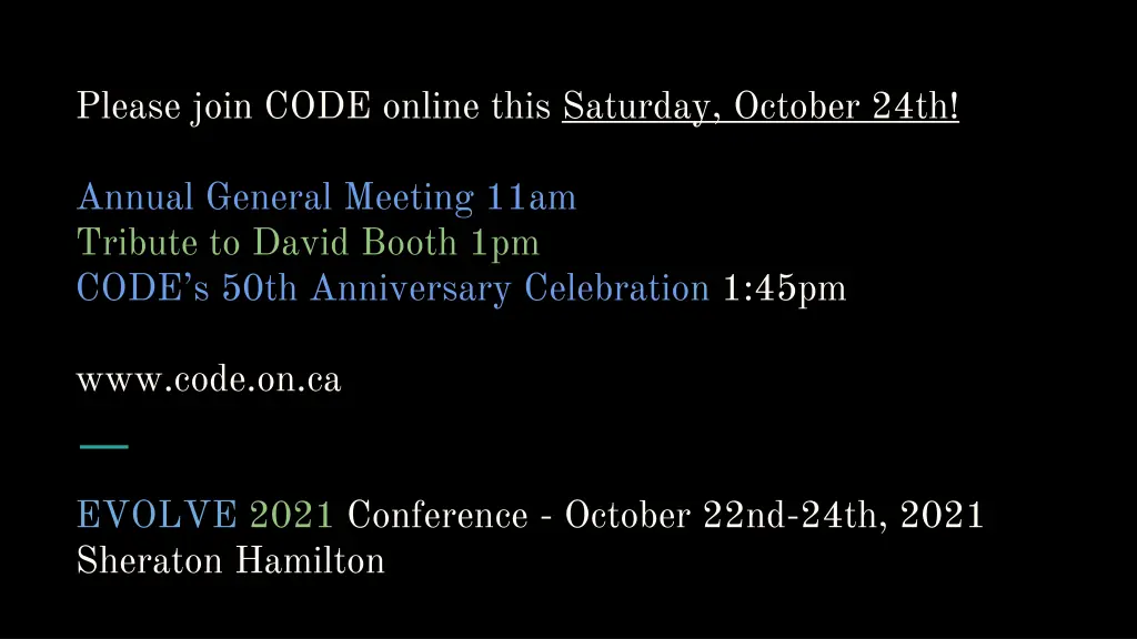 please join code online this saturday october 24th