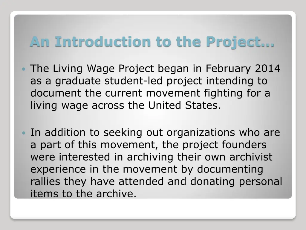 an introduction to the project