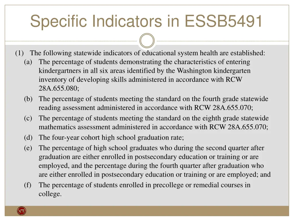 specific indicators in essb5491