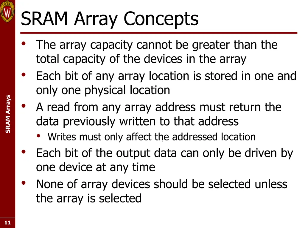 sram array concepts the array capacity cannot