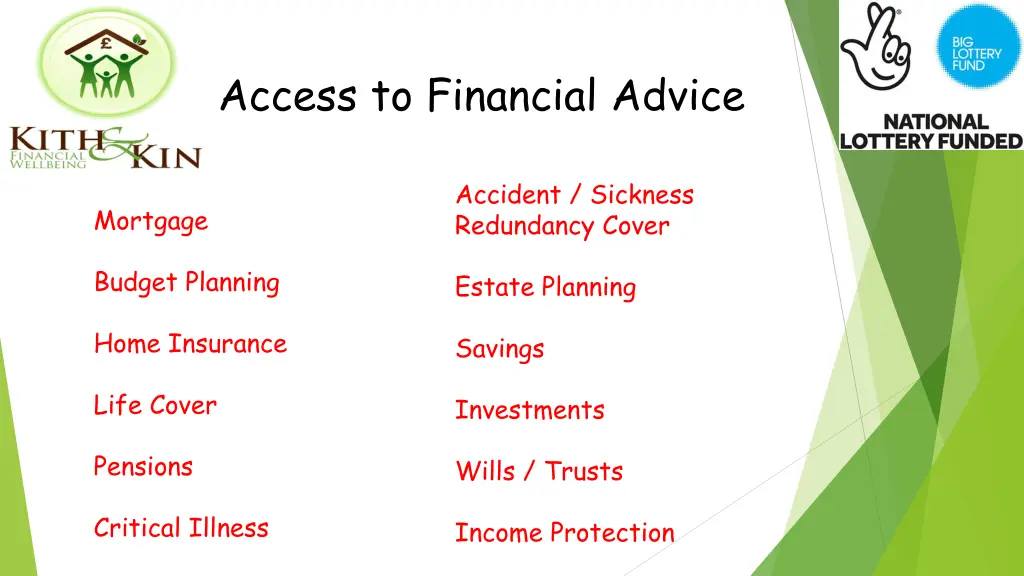 access to financial advice