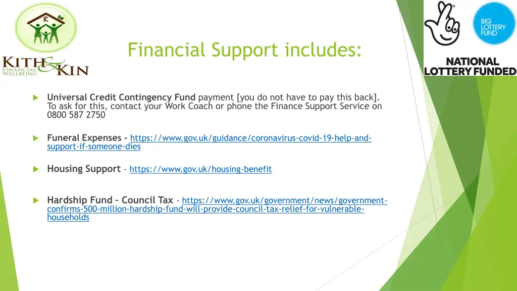 financial support includes