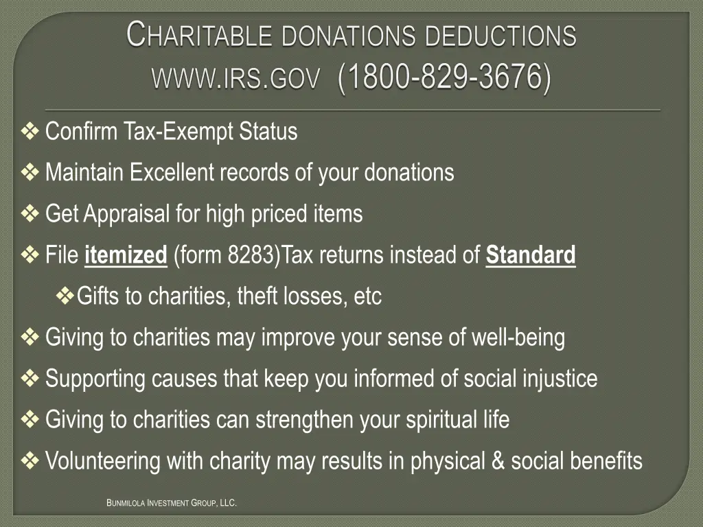 confirm tax exempt status maintain excellent