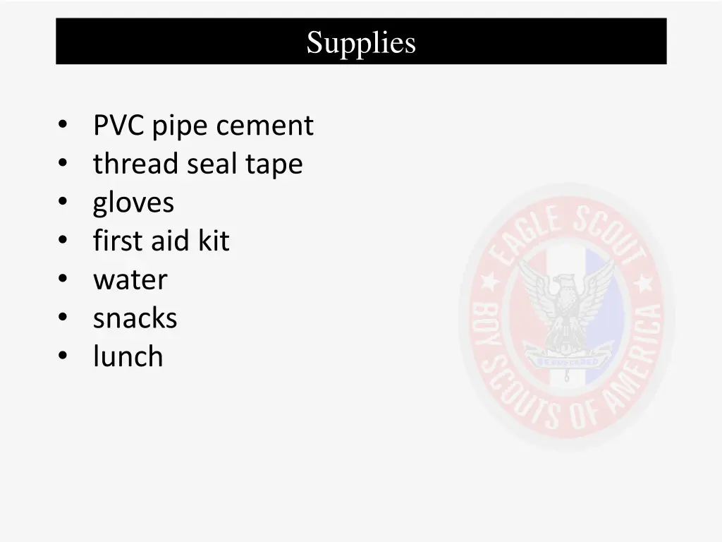 supplies