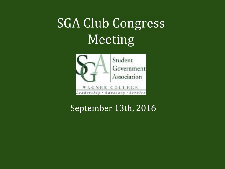 sga club congress meeting