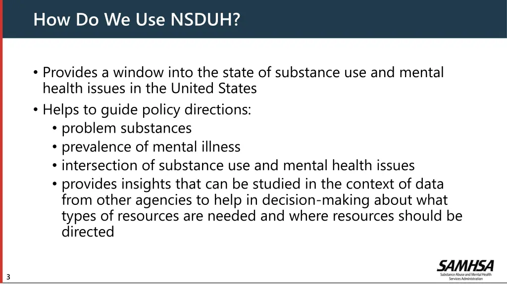 how do we use nsduh