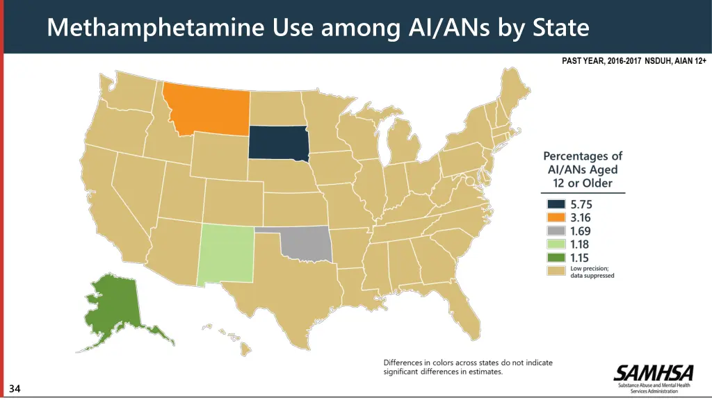 methamphetamine use among ai ans by state