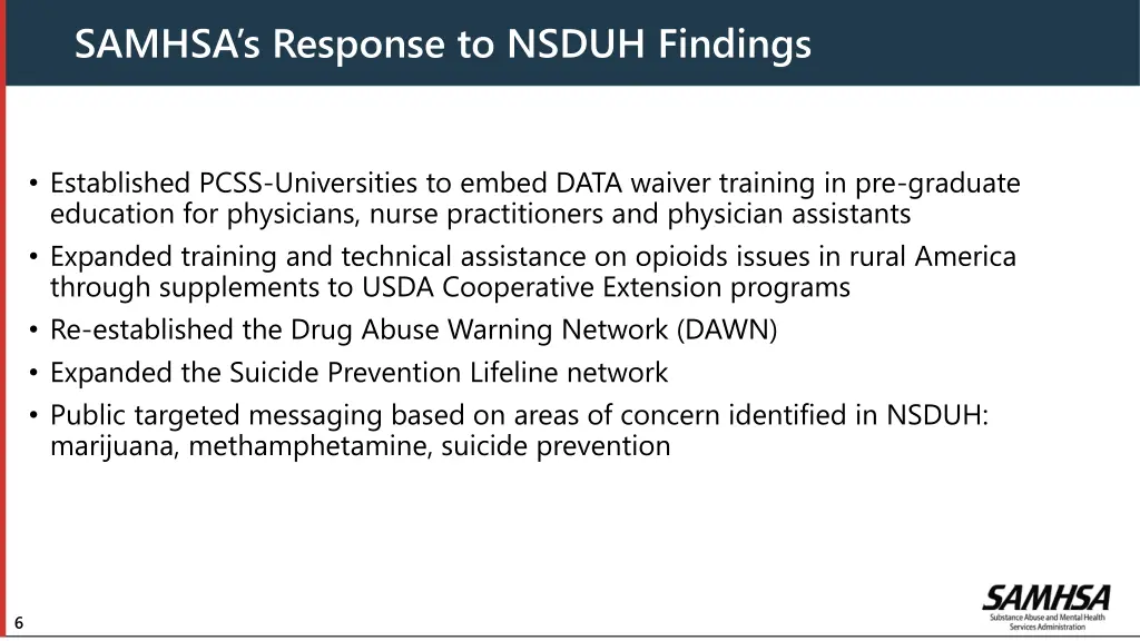 samhsa s response to nsduh findings