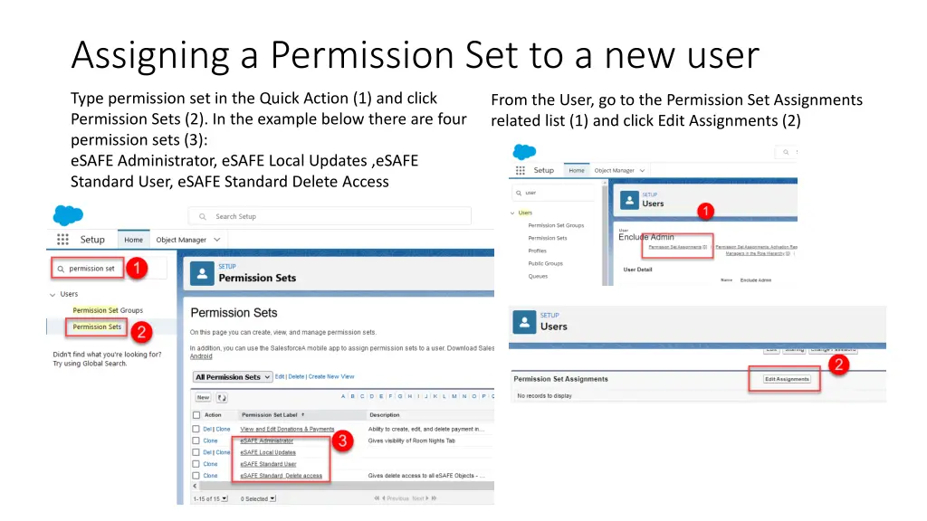 assigning a permission set to a new user