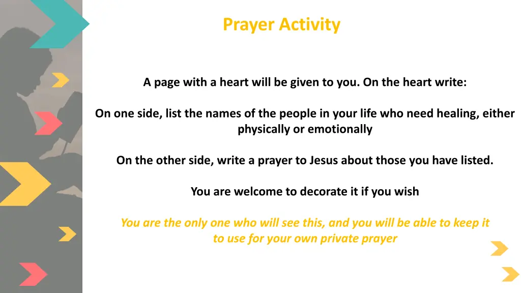 prayer activity
