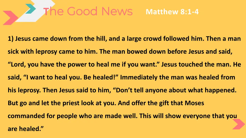 t he good news he good news