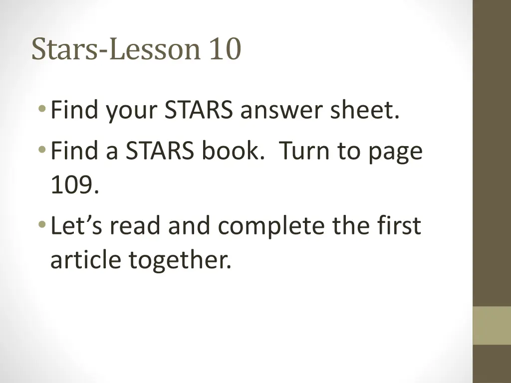 stars lesson 10
