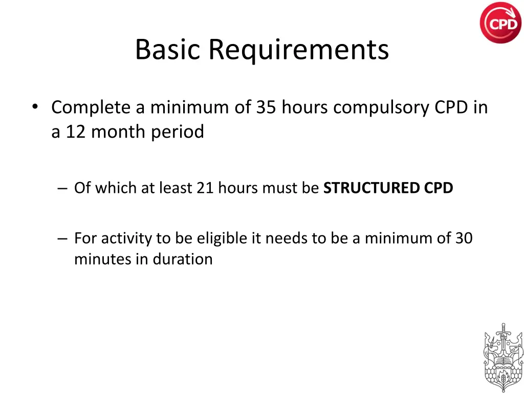 basic requirements