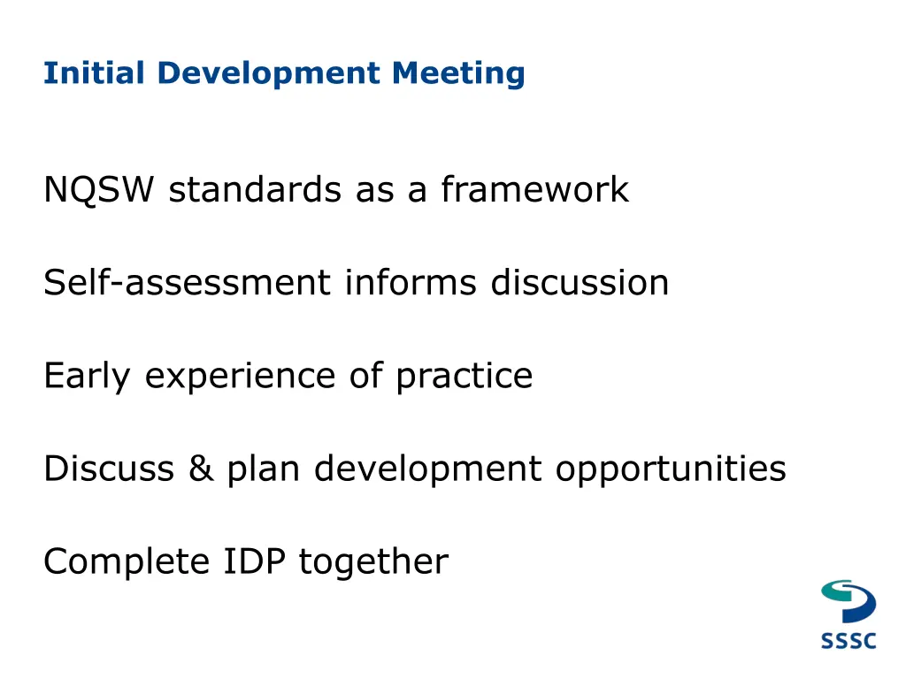 initial development meeting