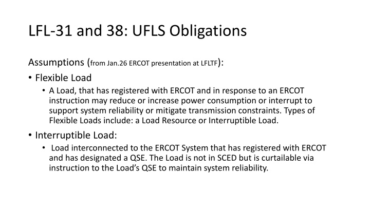 lfl 31 and 38 ufls obligations