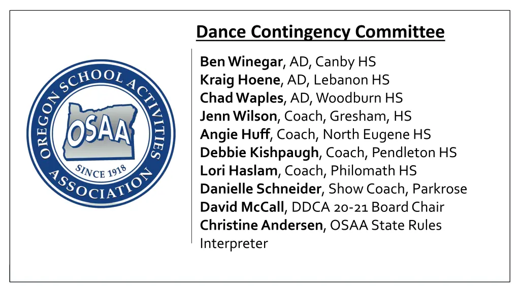 dance contingency committee