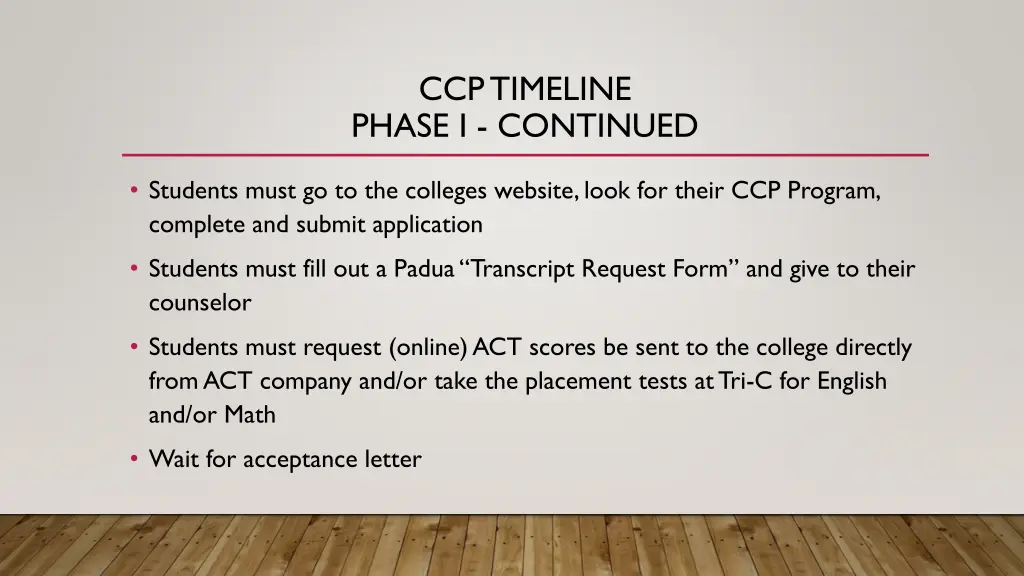 ccptimeline phase i continued