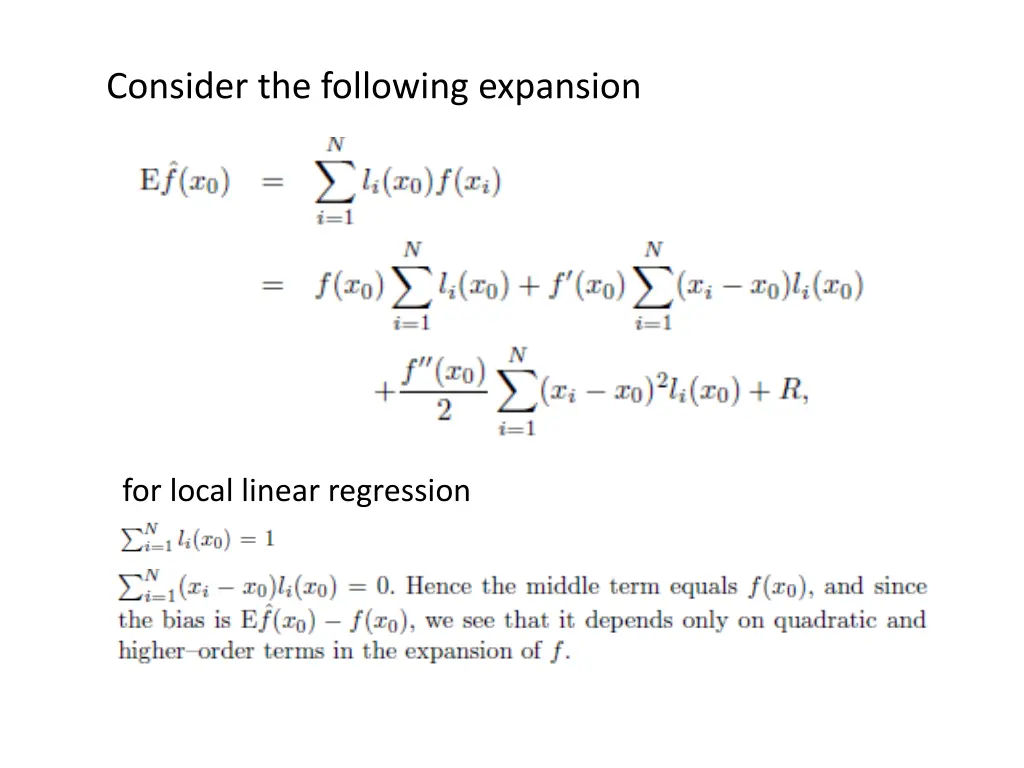 consider the following expansion