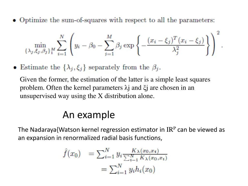 given the former the estimation of the latter
