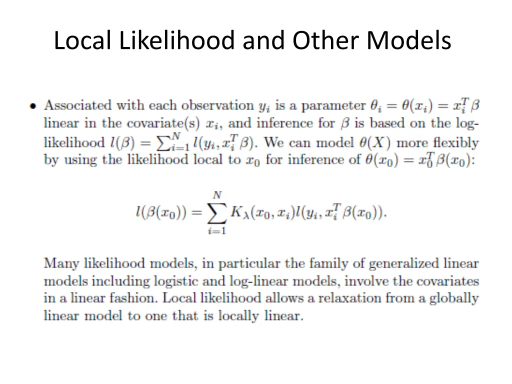 local likelihood and other models