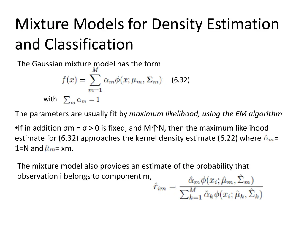 mixture models for density estimation