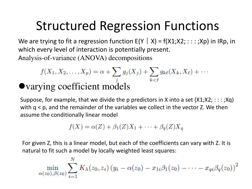 structured regression functions