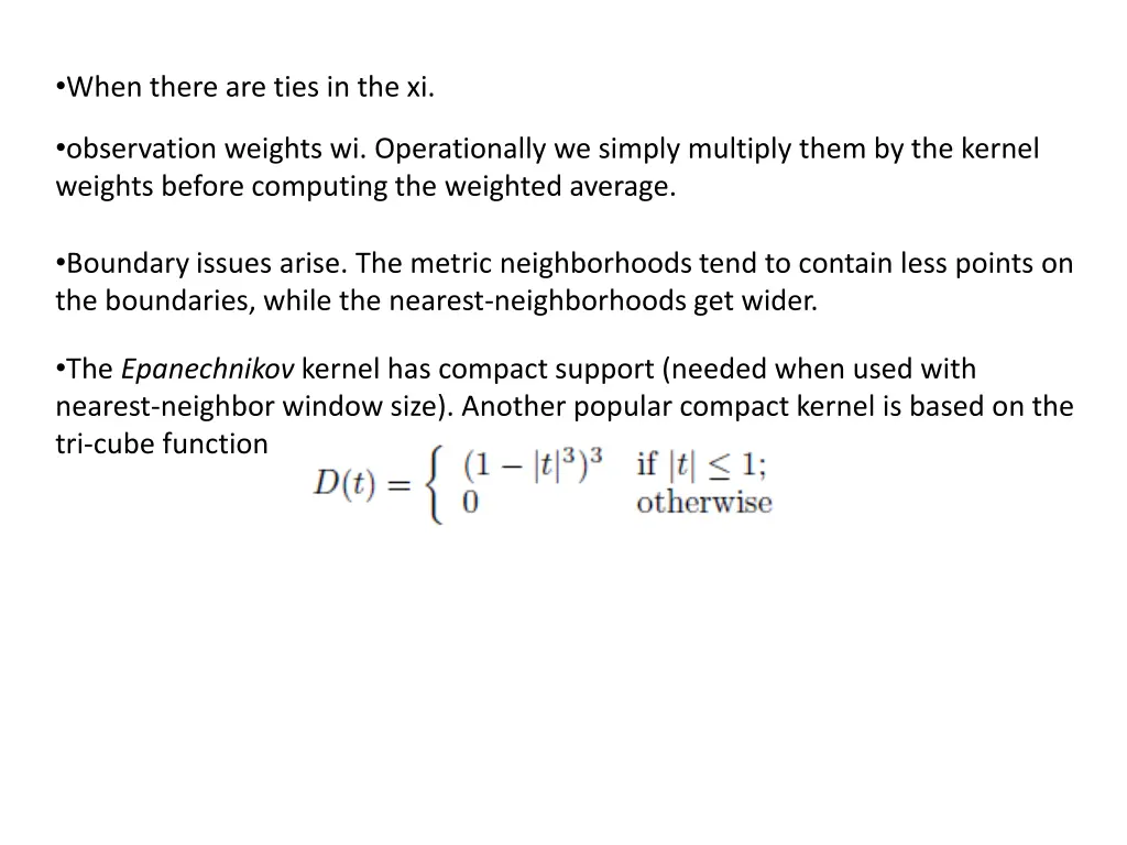 when there are ties in the xi