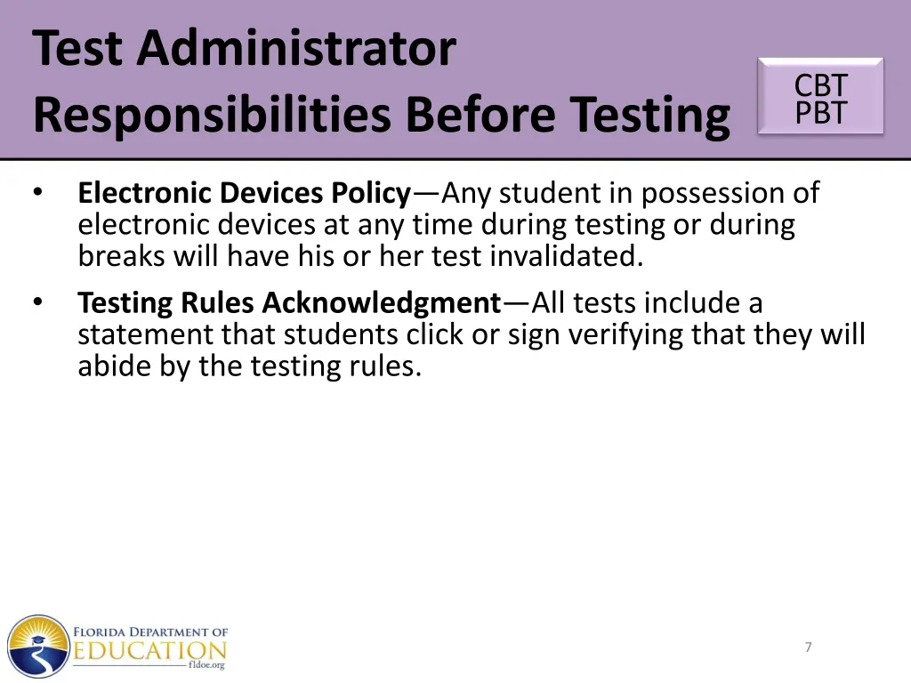 test administrator responsibilities before testing 2