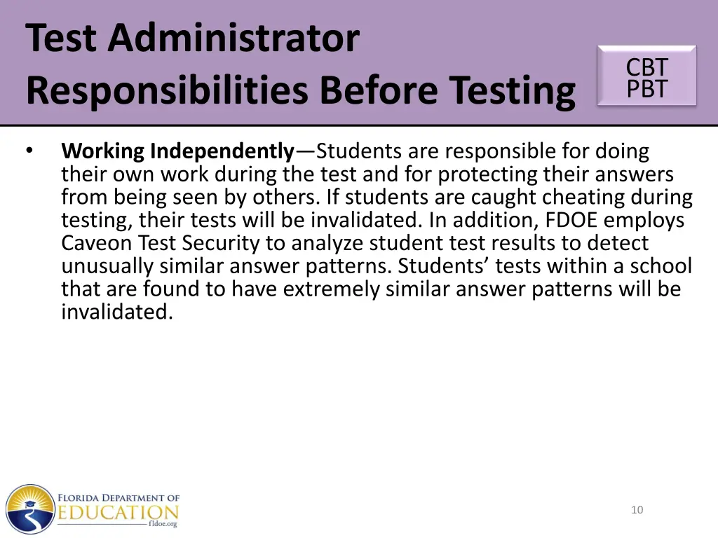 test administrator responsibilities before testing 5