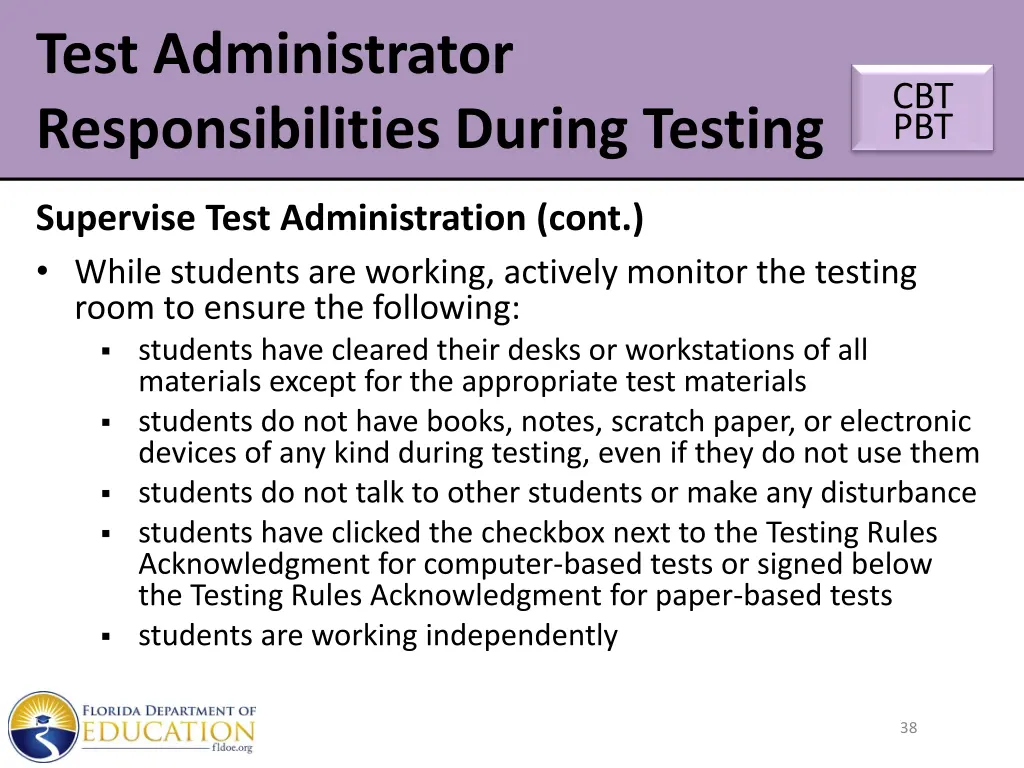 test administrator responsibilities during testing 11