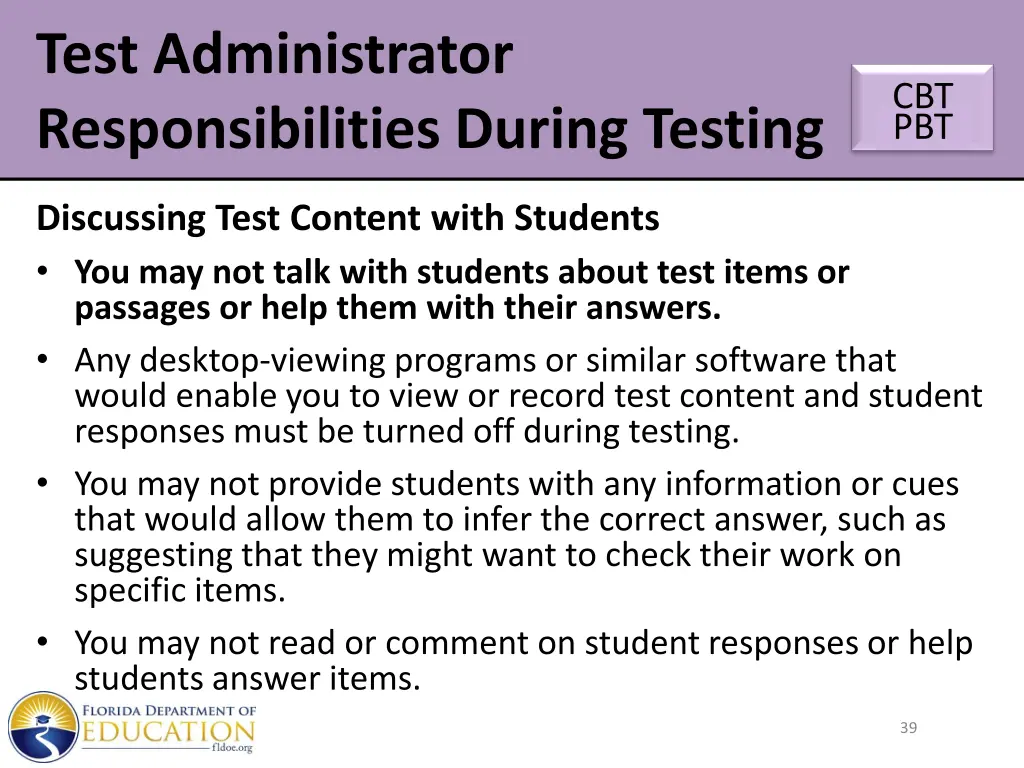 test administrator responsibilities during testing 12