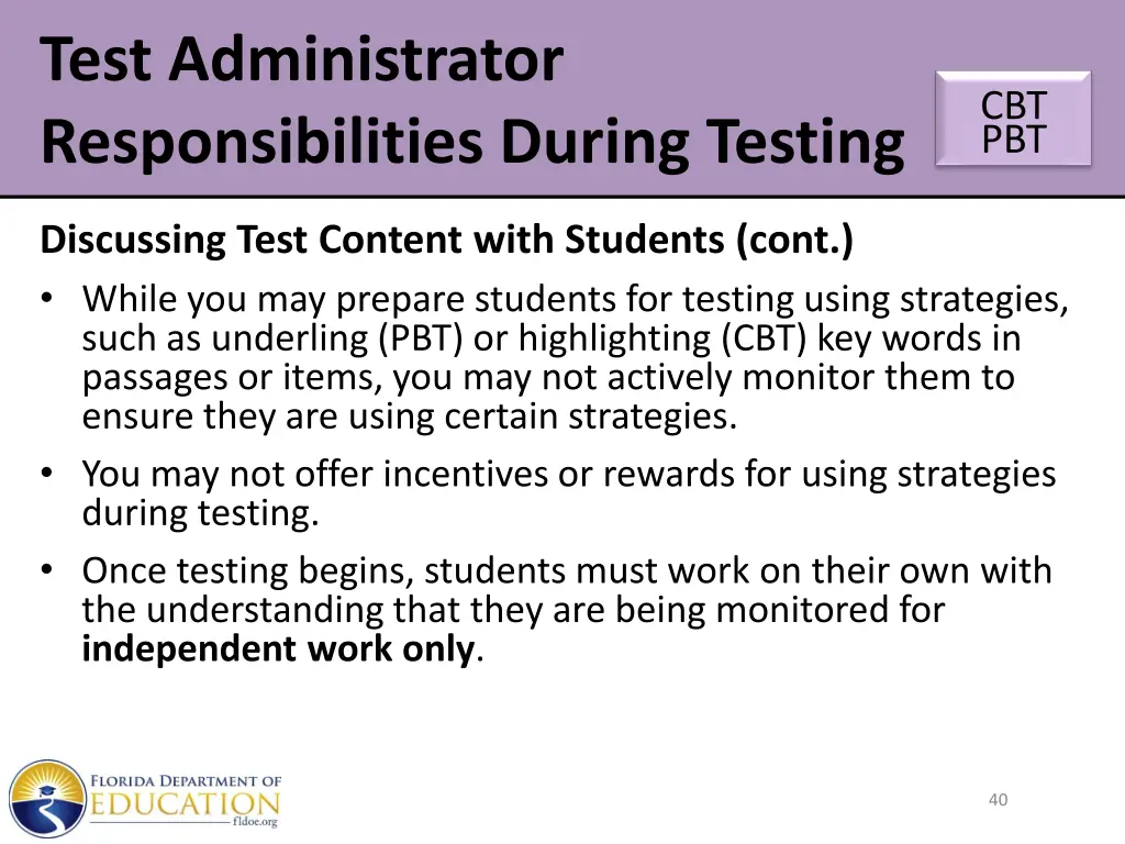 test administrator responsibilities during testing 13