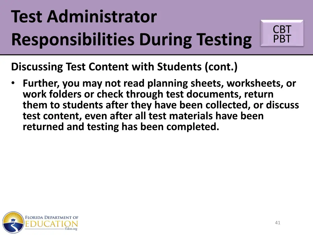 test administrator responsibilities during testing 14