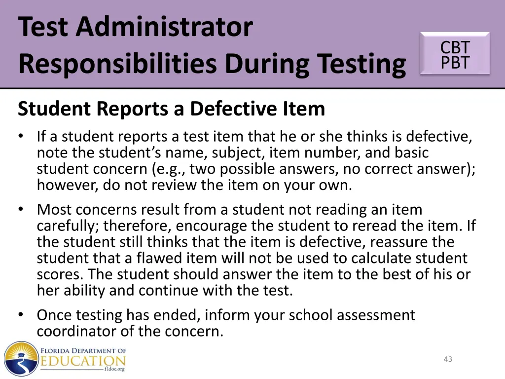 test administrator responsibilities during testing 16