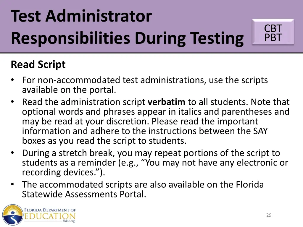 test administrator responsibilities during testing 2