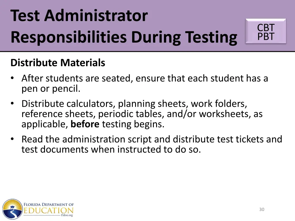 test administrator responsibilities during testing 3
